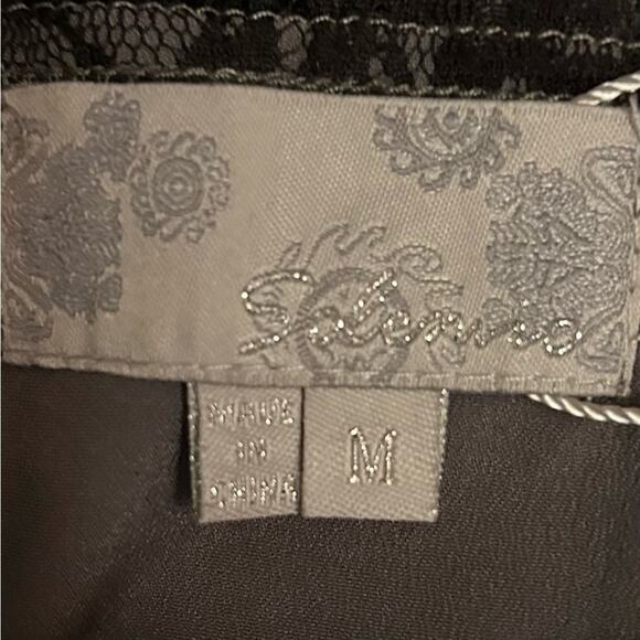 Solemio Gray cami with black lace trim, women’s size medium, - Picture 6 of 8